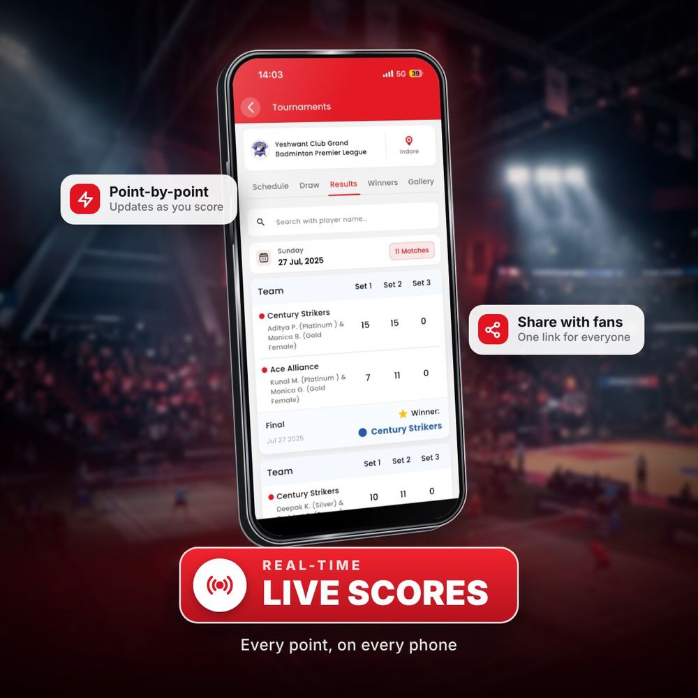 Live scores on SportsGenX